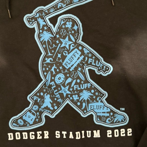 2022 Fluffy x Dodger Stadium Collab Hoodie NWOT - Picture 3 of 3